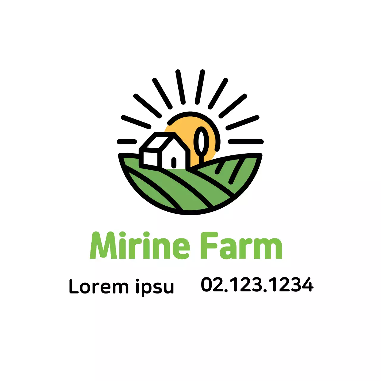 Trang trại gọn gàng minh họa xanh