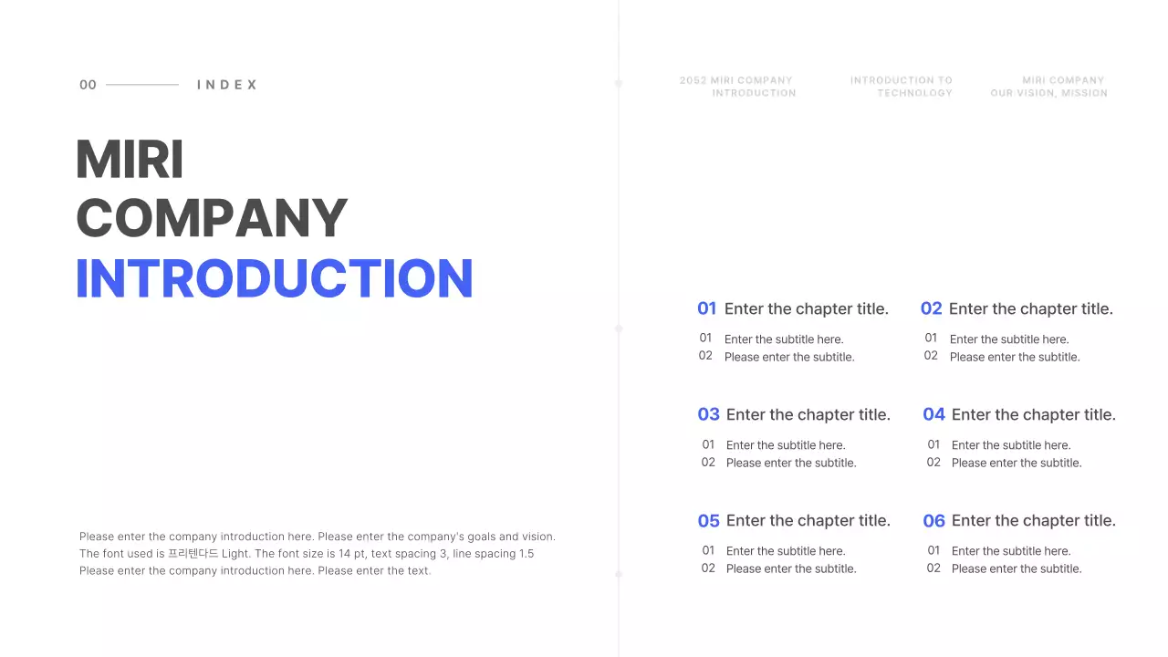 Basic line concept in blue and white Company profile