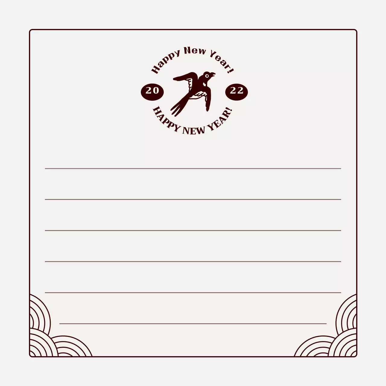 Thiệp năm mới với khái niệm newtro màu đỏ hình minh họa hổ đen