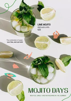 Green Modern Mojito Promotion Poster