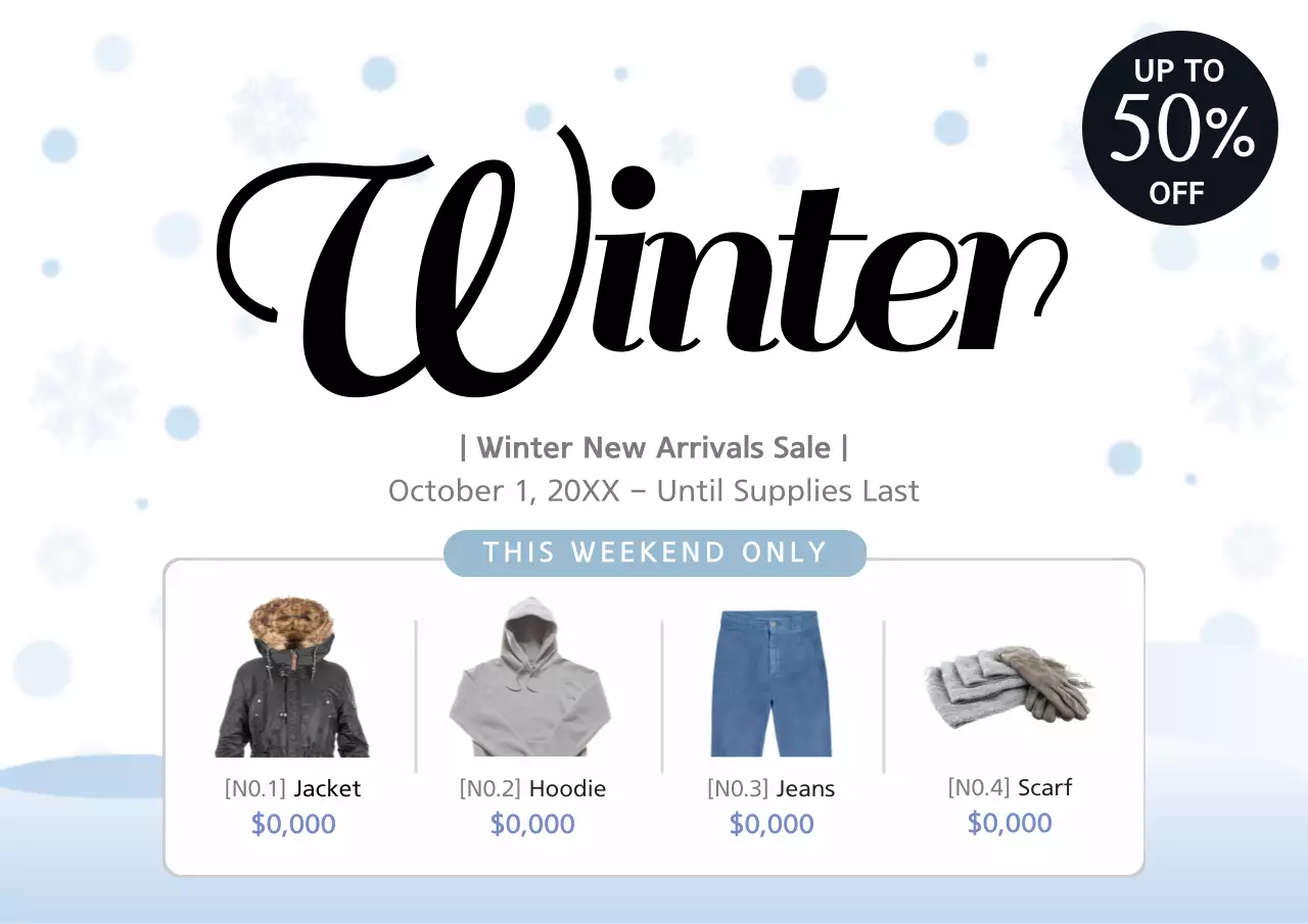 White Modern Winter Promotion Poster