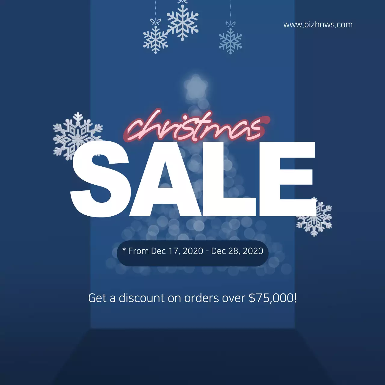 Biểu ngữ quảng cáo Giáng sinh hiện đại màu xanh