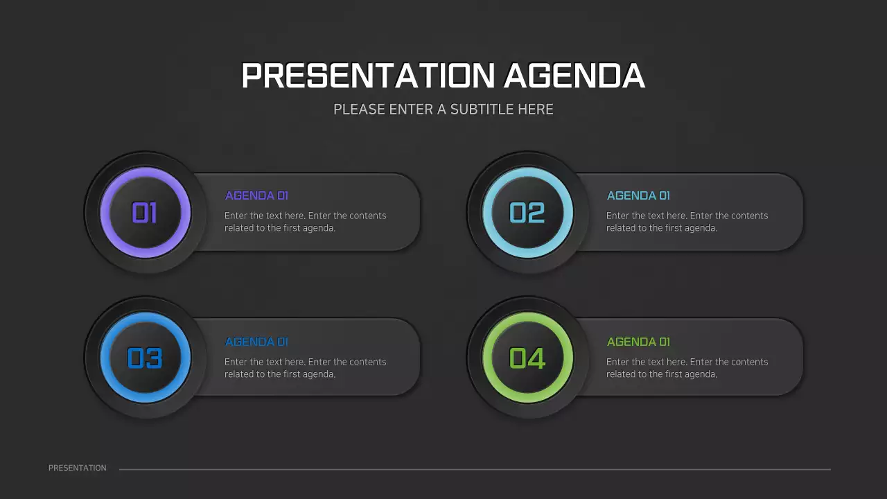 Black Modern Presentation Agenda Infographic