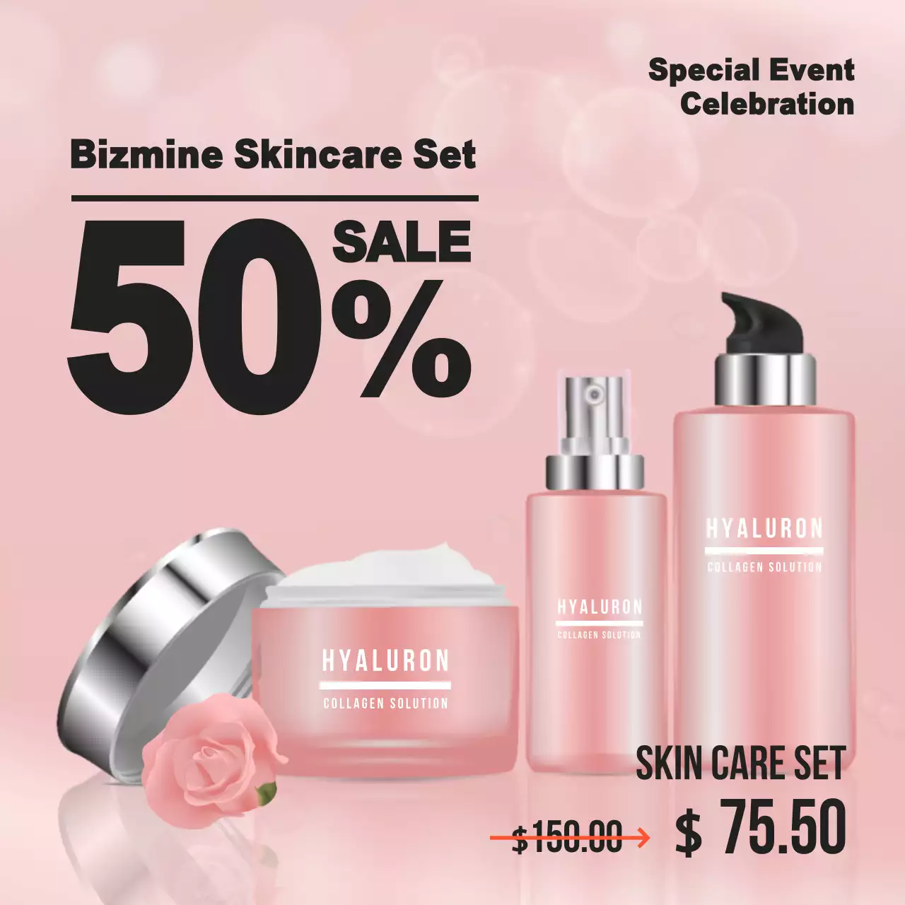 Pink Modern Skincare Promotion Instagram Post