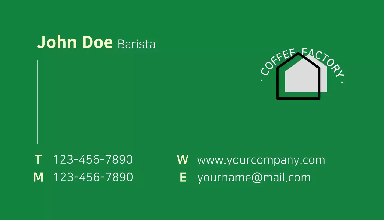 Beige Simple Coffee Business Card