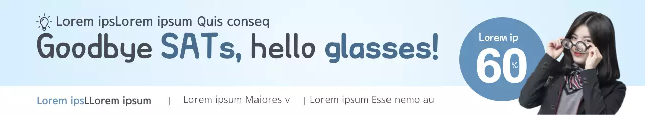 Banner de promoção da educação moderna azul