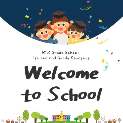 Navy Retro School Announcement Social Media Post