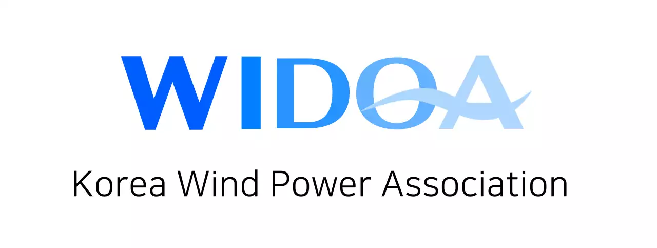Multicolored wind power association logo