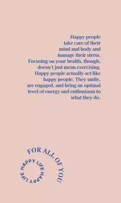 Navy blue typography with an emotional color scheme and shapes