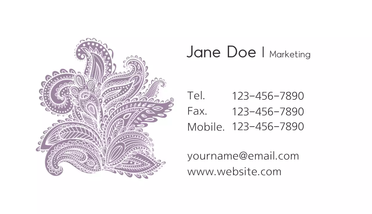 Pink Floral Logo Design Business Card