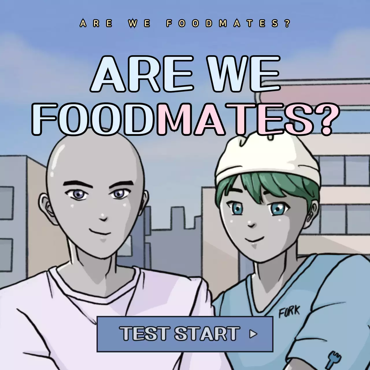 Blue Animation Food Quiz Instagram Carousel