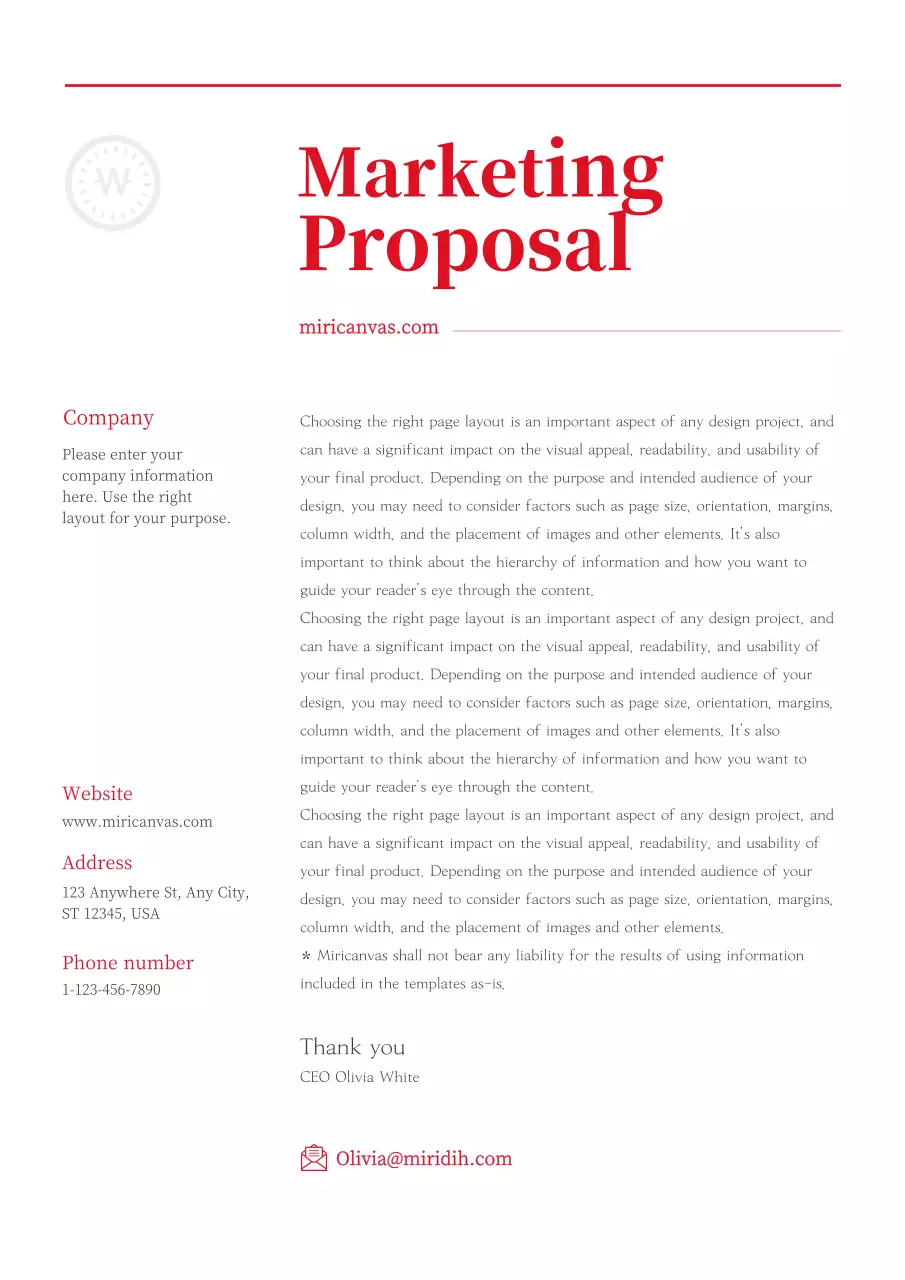 Red Professional Marketing Proposal