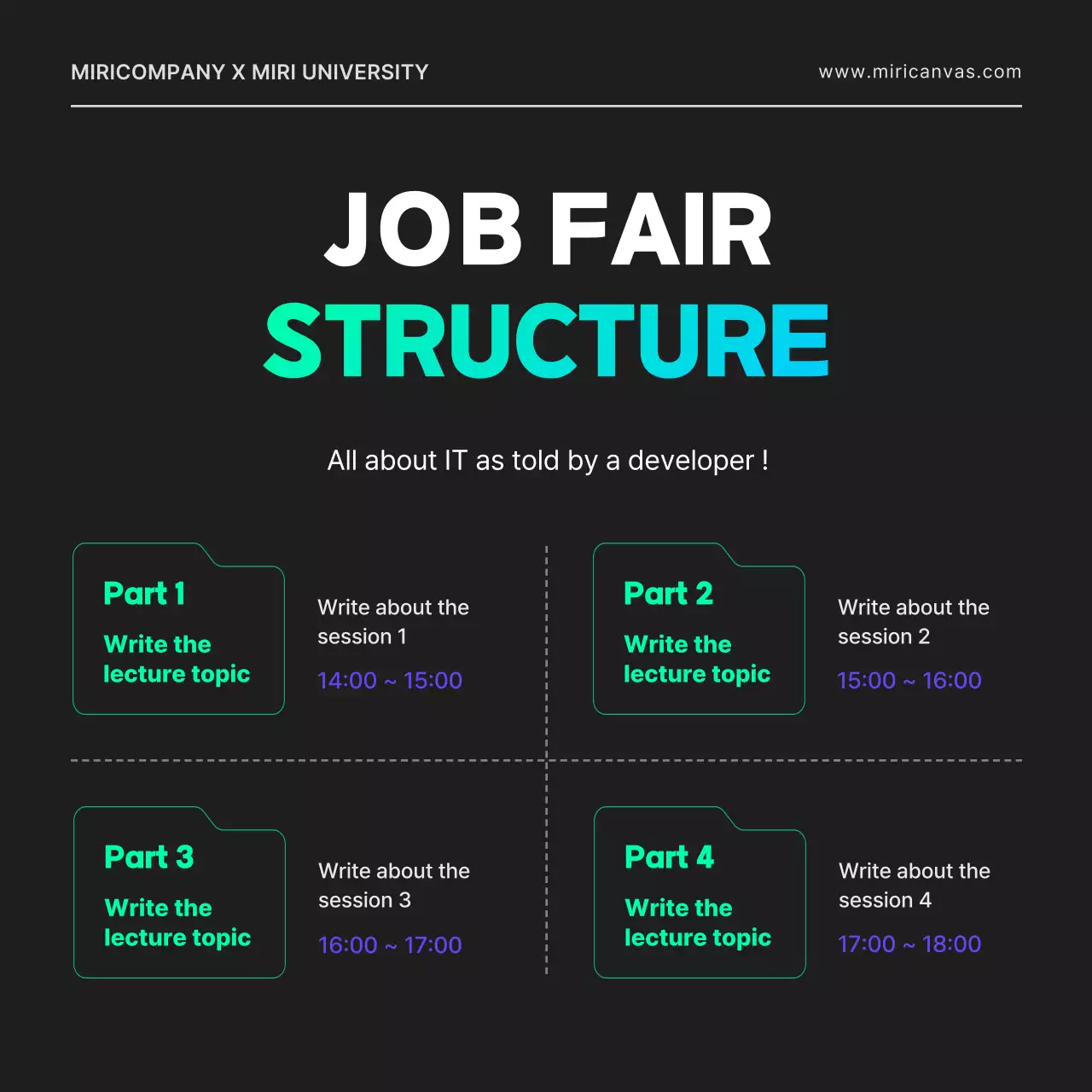 Black Modern Job Fair Announcement Instagram Carousel