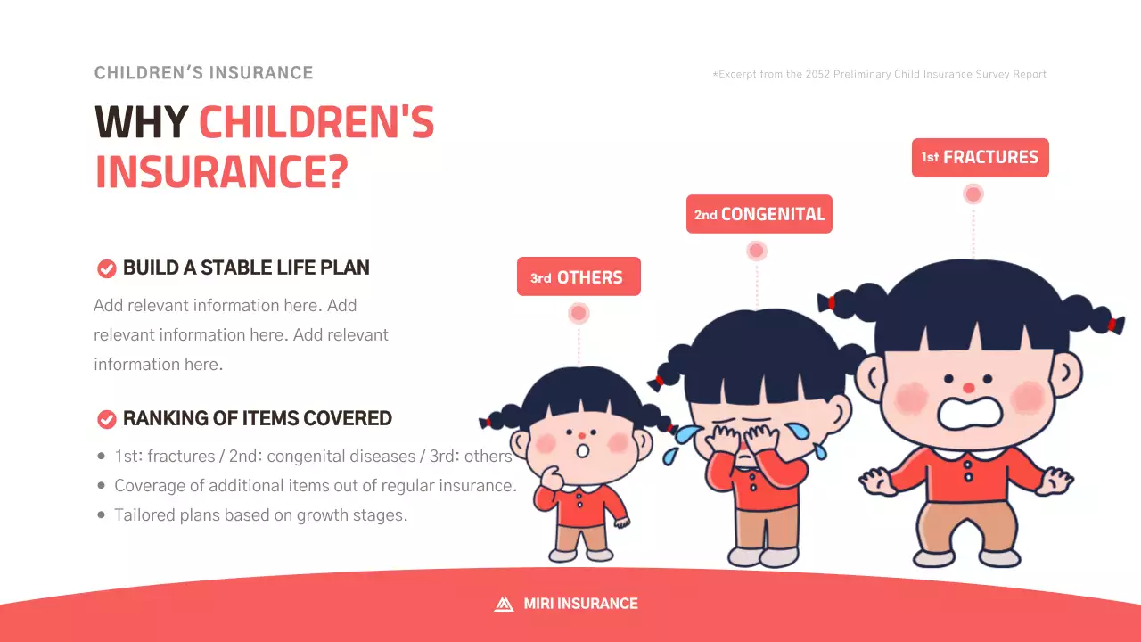 Cute pink children's insurance proposal