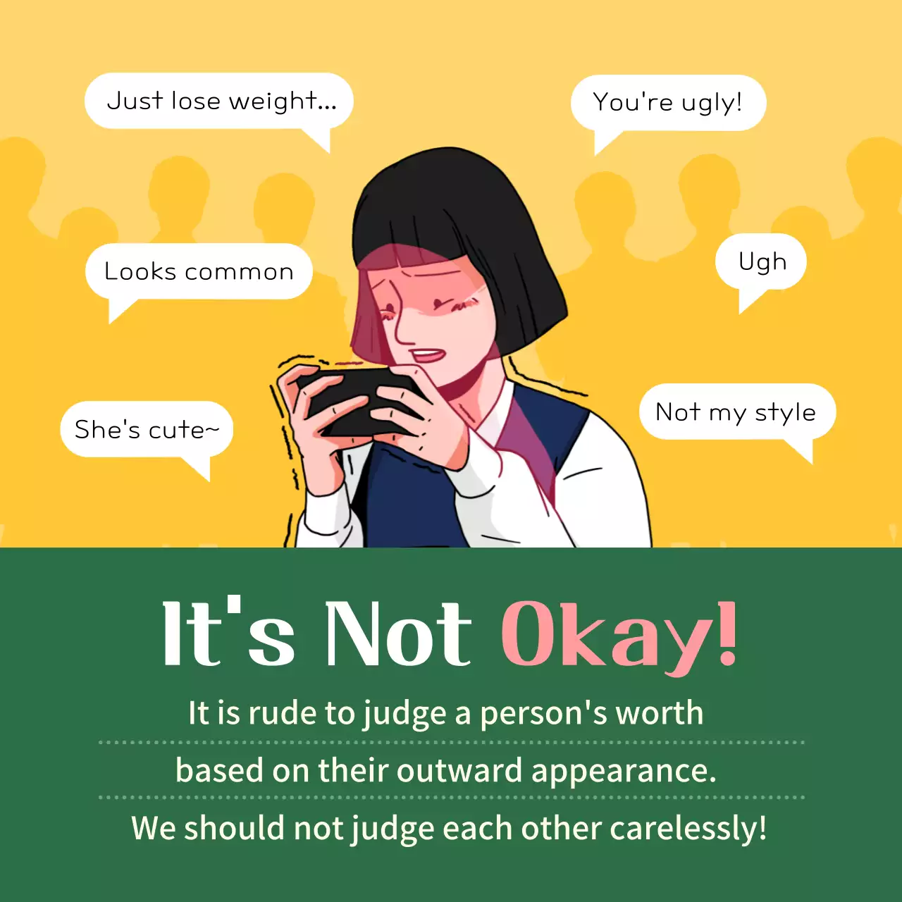 Green Retro Anti-Bullying Announcement Instagram Carousel