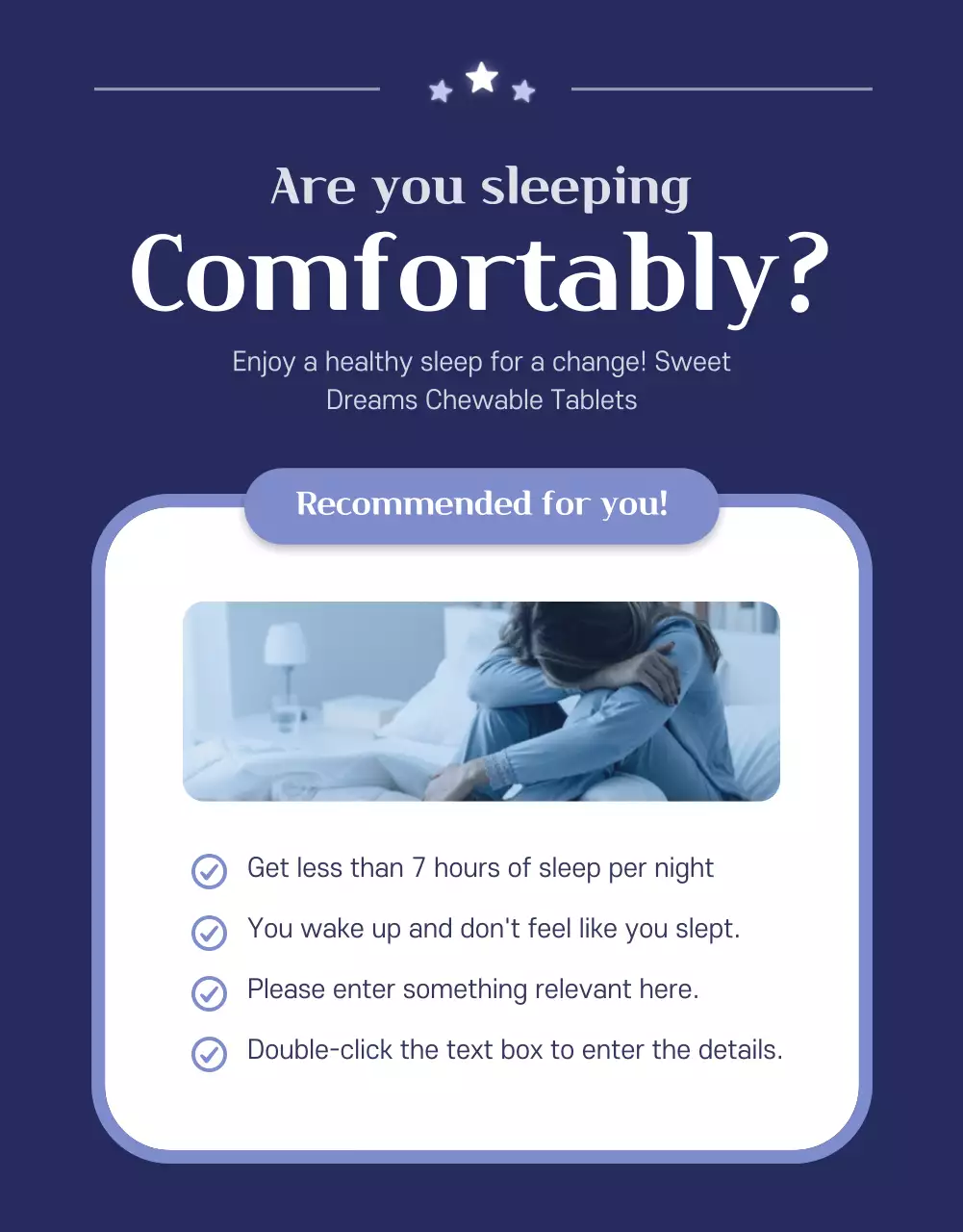 Blue Modern Sleep Promotion Poster