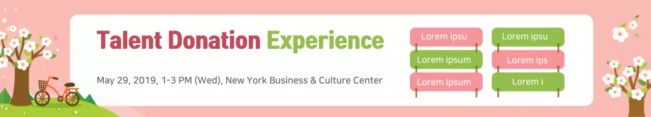 Banner de anúncio de evento elegante rosa