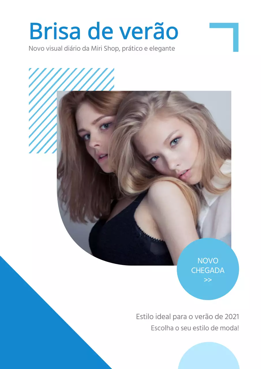 Azul Simples verão Diário Look Novo Produto Promoção