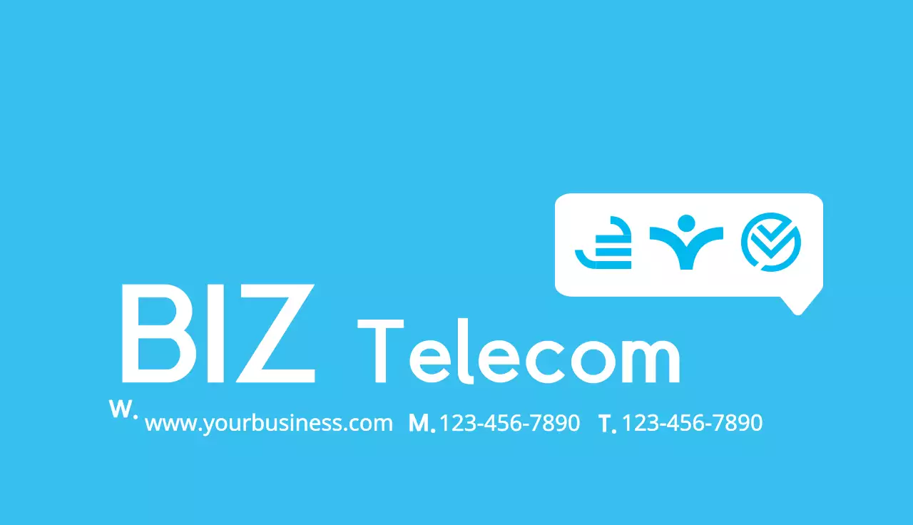 Blue Modern Telecom Business Card
