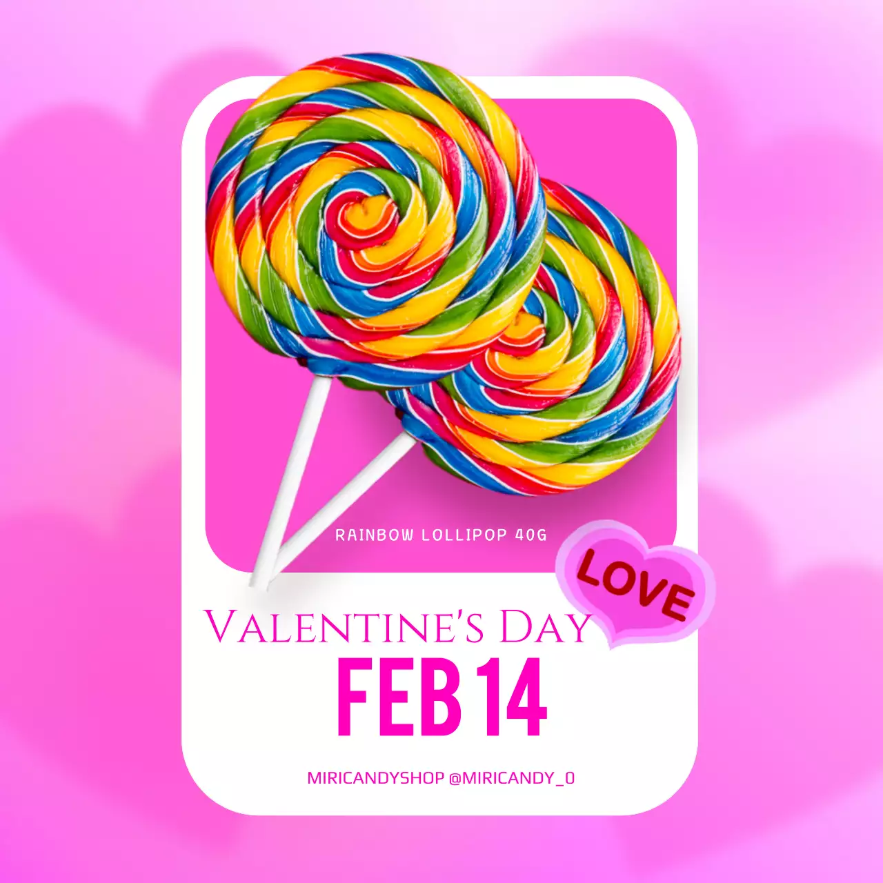 Promote a cute White Day store with a pink card concept