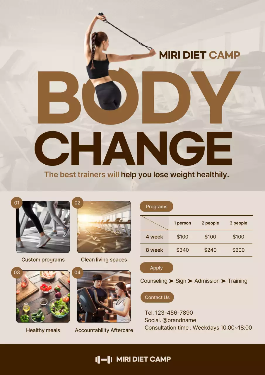 Brown Modern Diet Promotion Poster