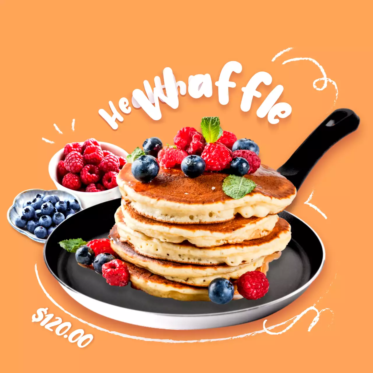 Orange Trendy Breakfast Promotion Social Media Post