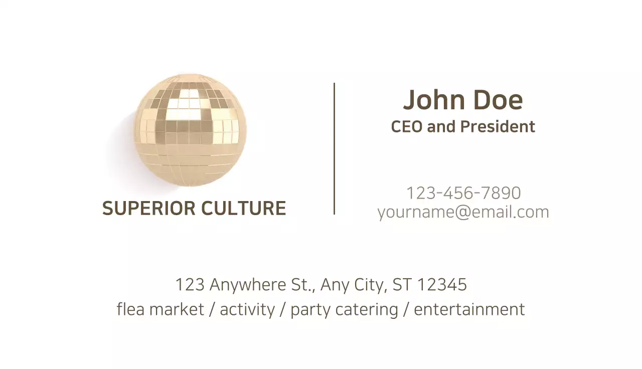 Beige Modern Culture Advertisement Business Card