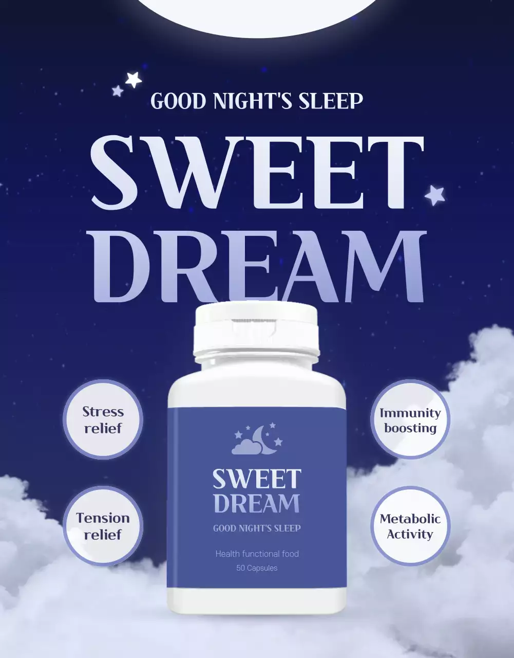 Blue Modern Sleep Promotion Poster