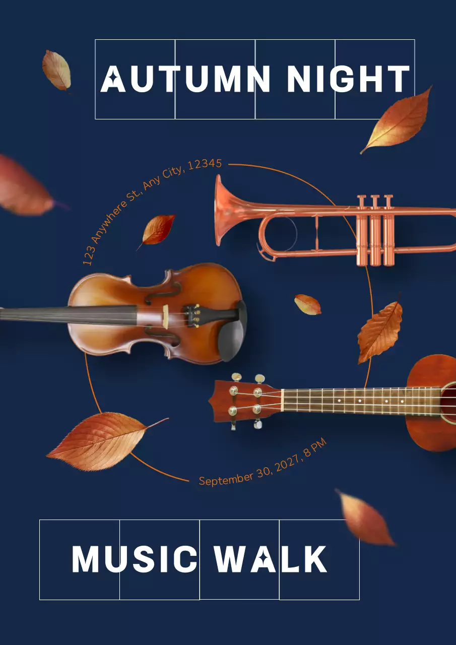 Navy Modern Music Event Poster