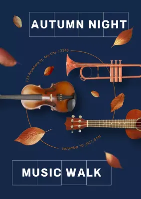 Navy Modern Music Event Poster