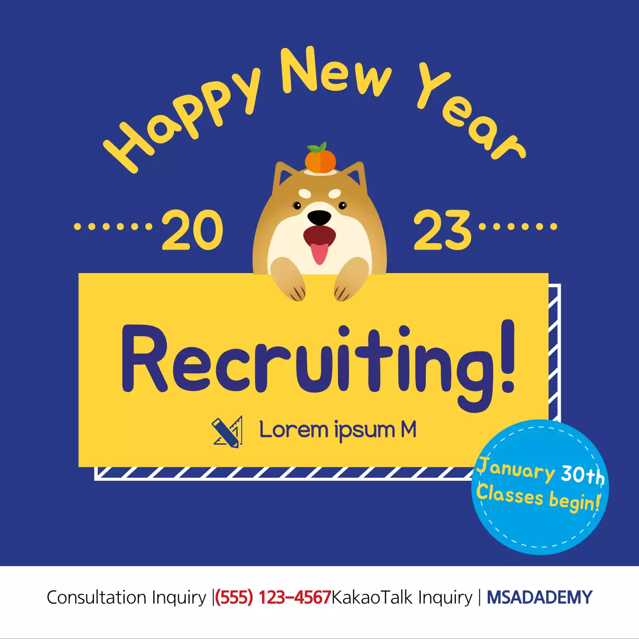 Blue Trendy New Year Recruitment Banner