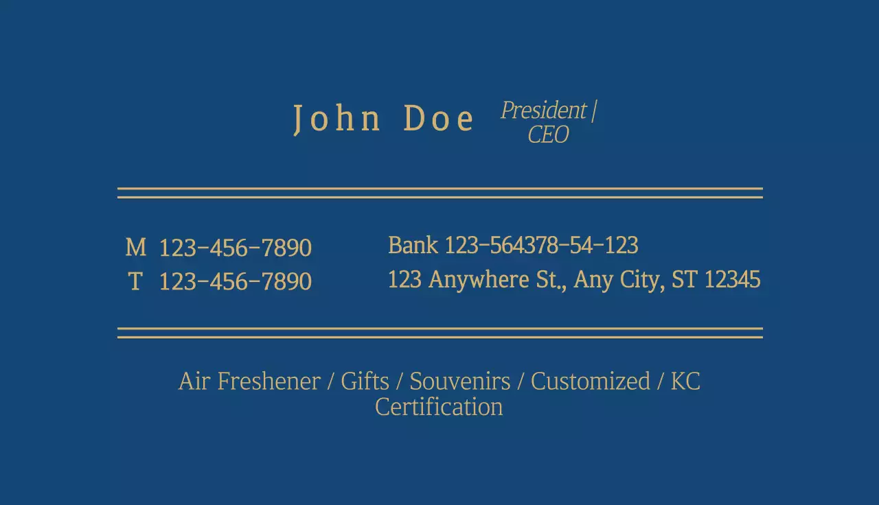 Navy Luxury Candle Advertisement Business Card