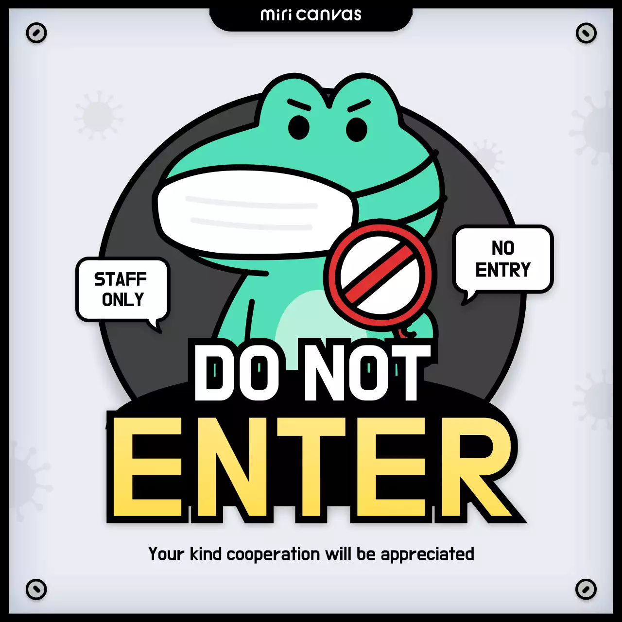 Green Comic Safety Notice Instagram Post