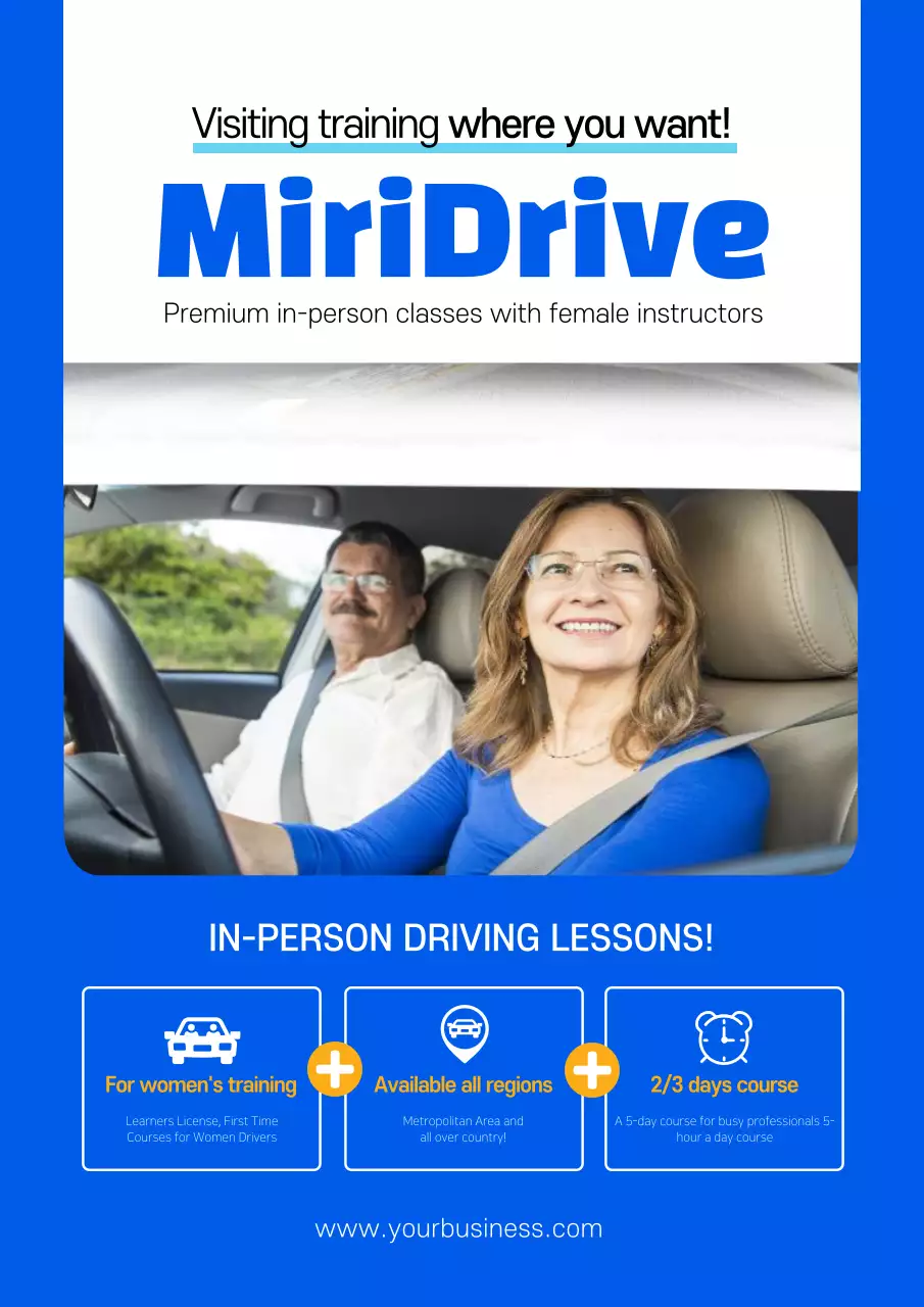 Blue Professional Driving Promotion Poster