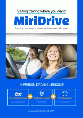 Blue Professional Driving Promotion Poster