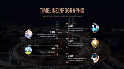 Black Modern Company Timeline Document Infographic