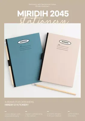 Beige simple design stationery branding