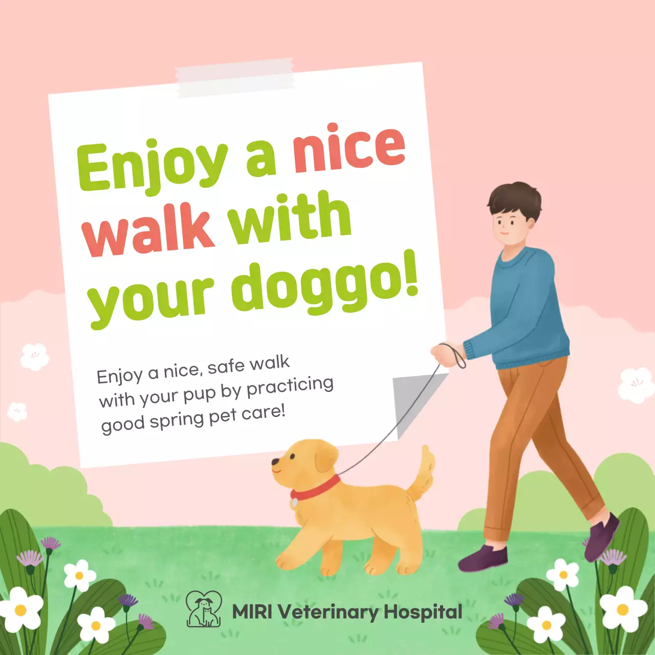 Springtime health tips for your pup in pastel colors