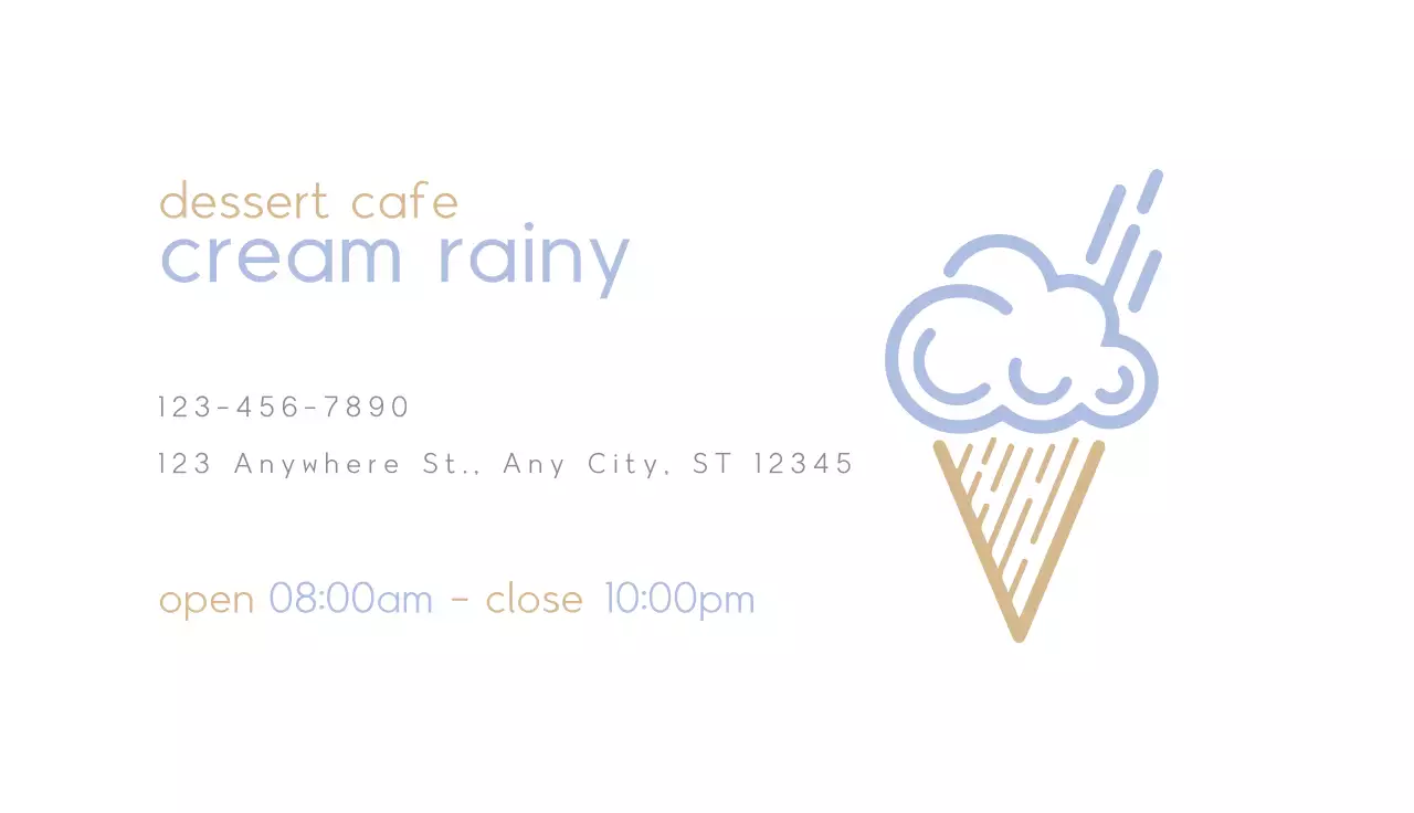 Beige Minimalist Dessert Promotion Business Card