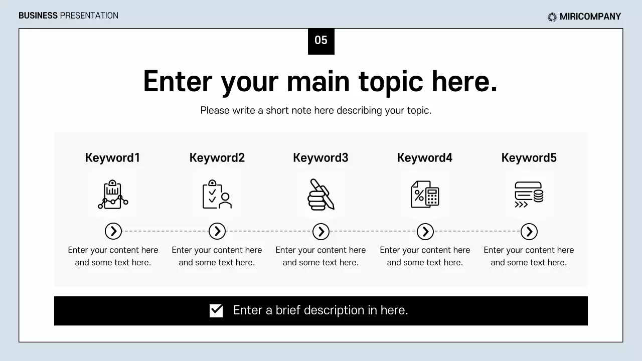 Clean business reports in light blue and black