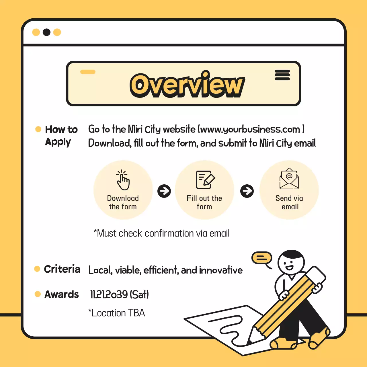 Yellow Minimal Policy Contest Announcement Instagram Carousel