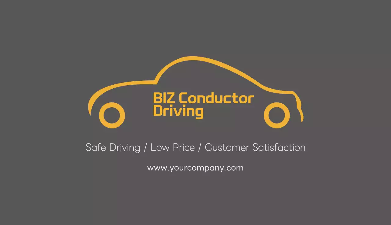 Grey Modern Driving Advertisement Business Card