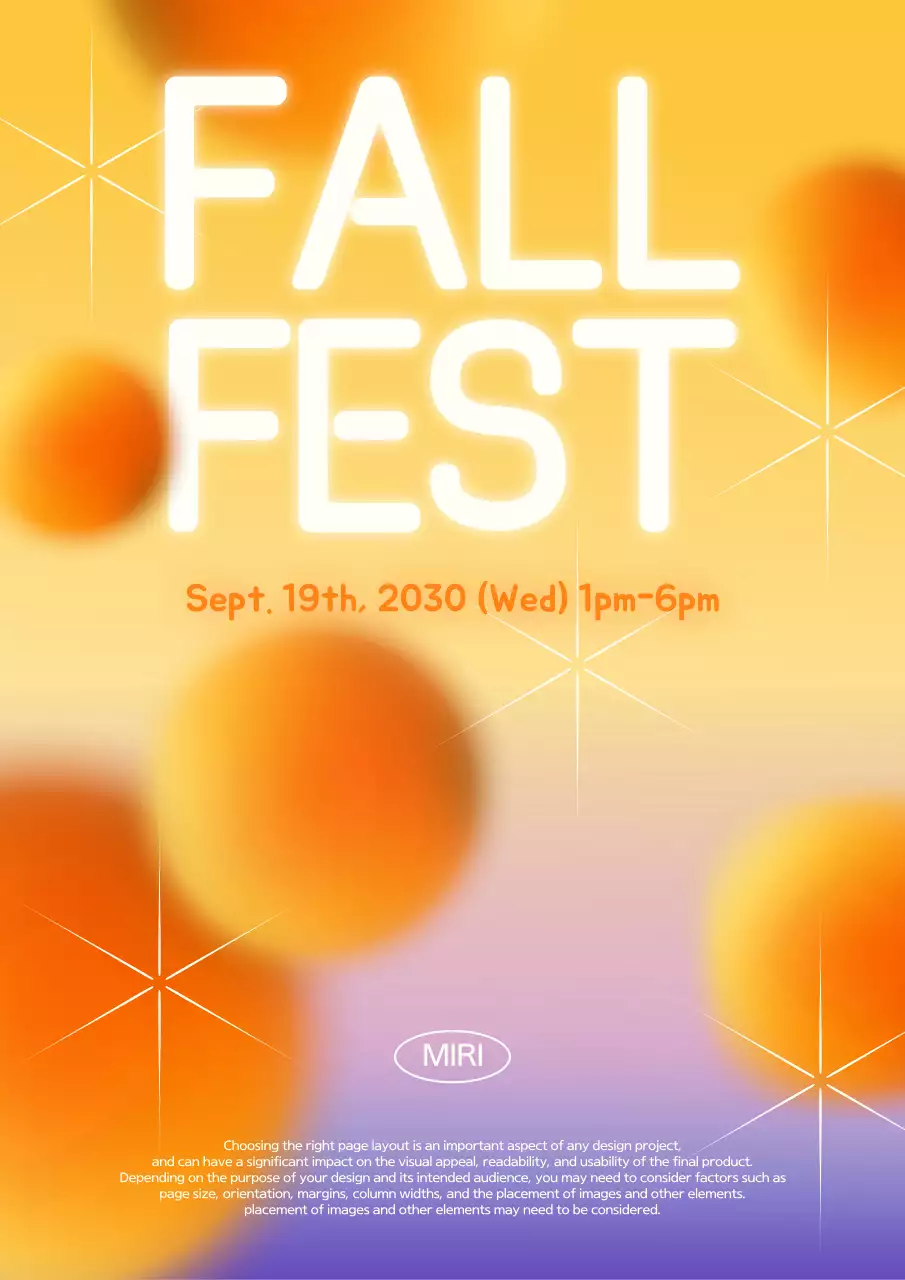 Orange Modern Festival Announcement Poster