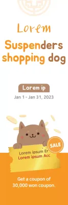 Banner promocional de cachorro fofo laranja