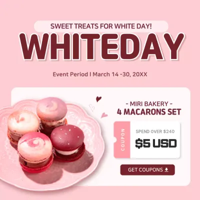 Pink Trendy Dessert Promotion Social Media Post