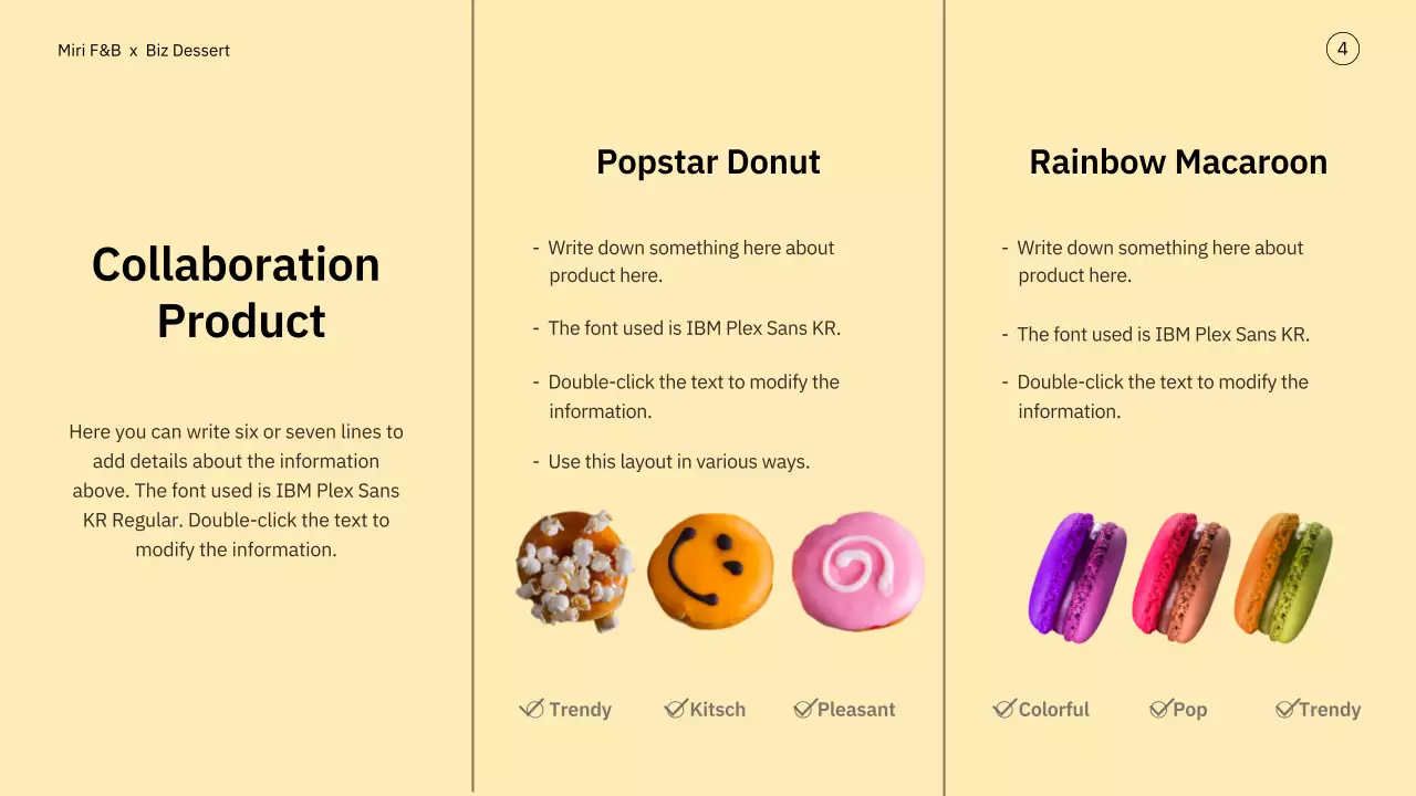 Yellow and pastel dessert brand collaboration proposal