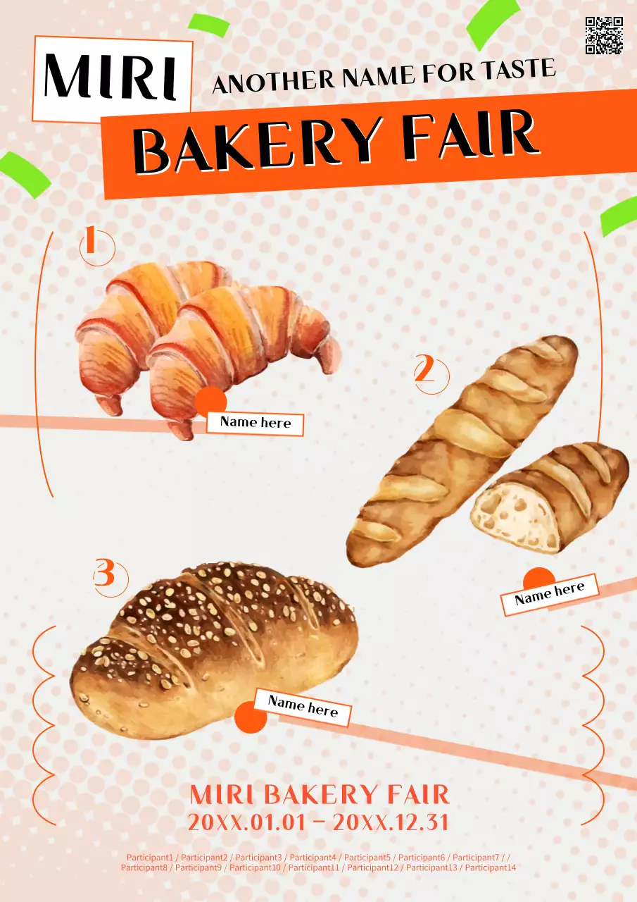 오렌지 빈티지 베이커리 홍보 포스터