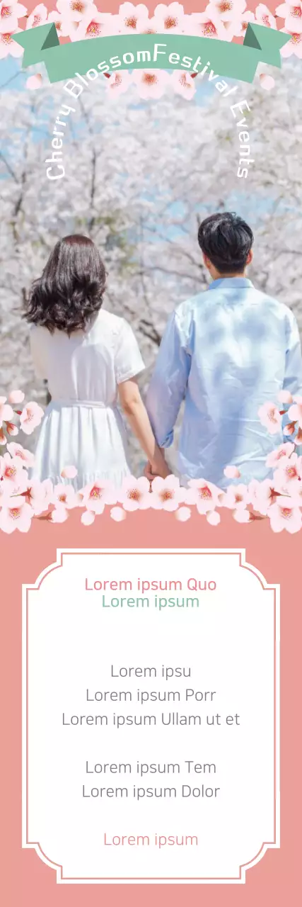 Banner de anúncio do festival rosa elegante