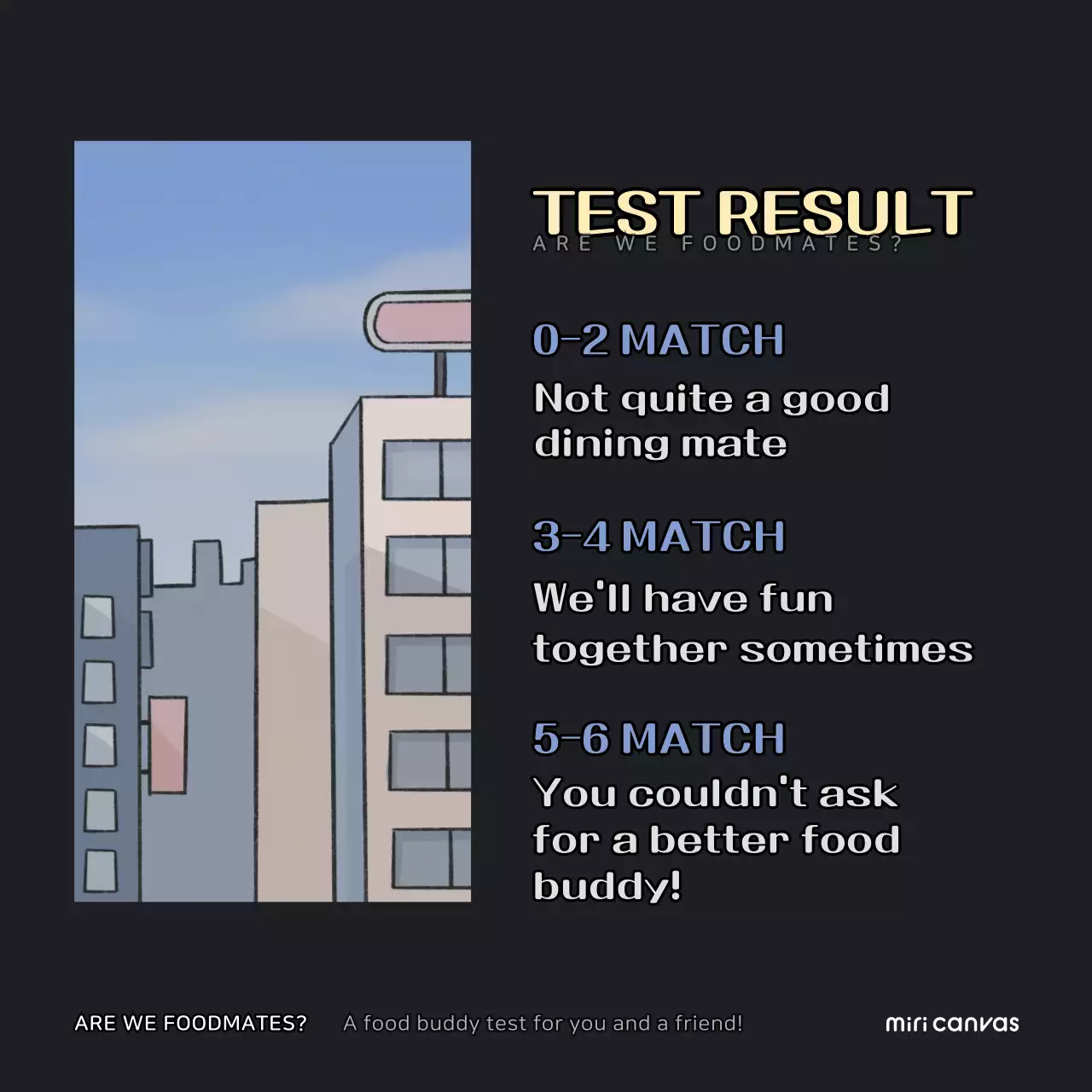 Blue Animation Food Quiz Instagram Carousel