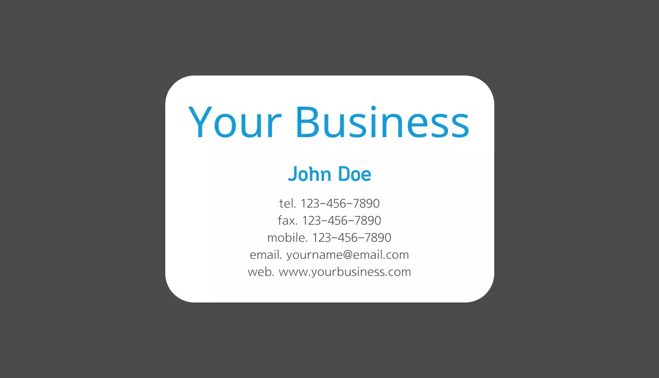 Blue Minimal Business Card